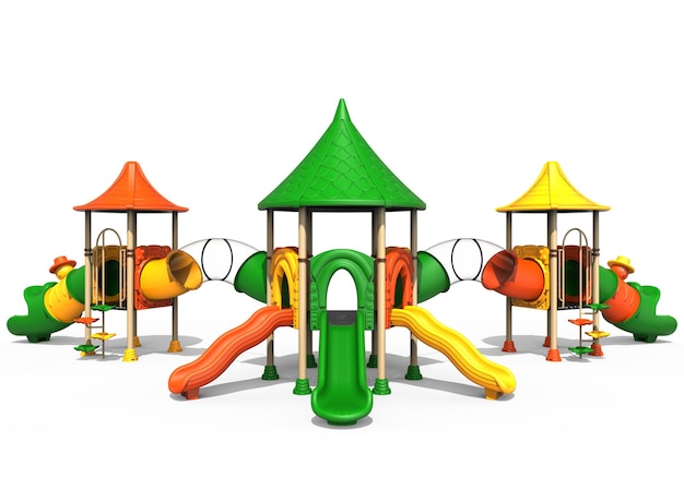 Foto 3d-realistische speeltuin park geïsoleerd op een witte achtergrond