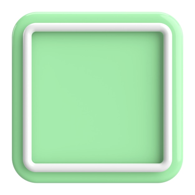 3D rectangle button Empty button 3D illustration