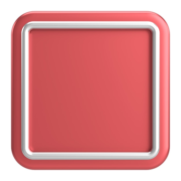 3D rectangle button Empty button 3D illustration