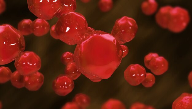 3d red  bacteria interface.
