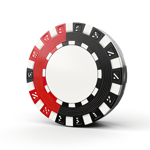 3d red and black casino chips composition isolated on white background