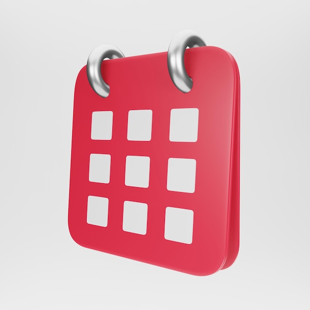 3D Red Calendar Schedule Meeting Appointment