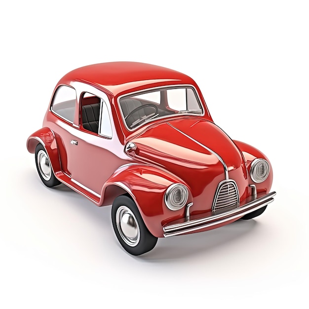 3d red car isolated on white background