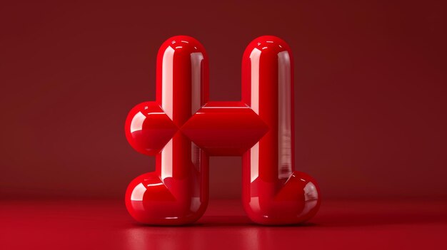 Photo 3d red hashtag symbol icon realistic modern illustration of social media and telephone sign inflatable alphabet element hash tag polished typography object