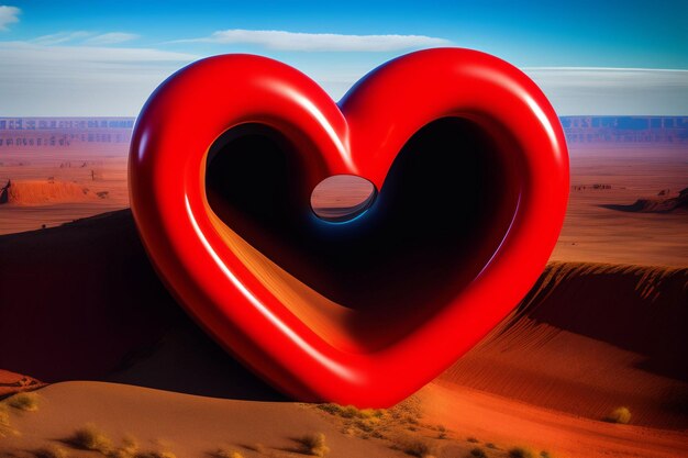 3d red heart on a background