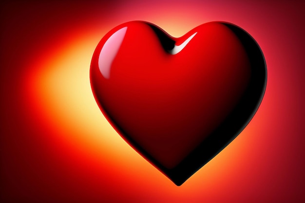 3d red heart on a background