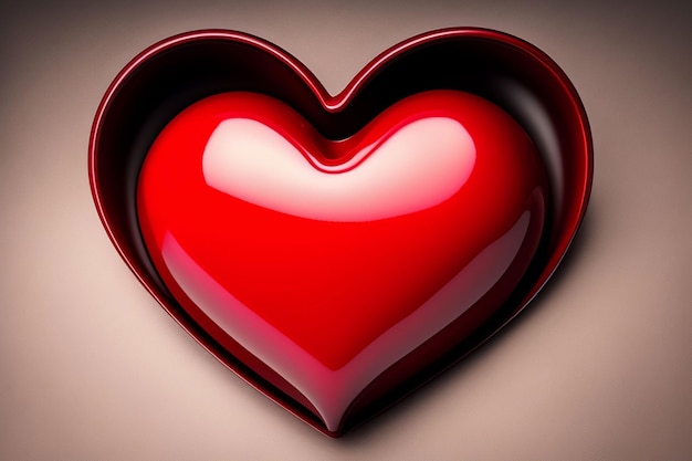 3d red heart on a background