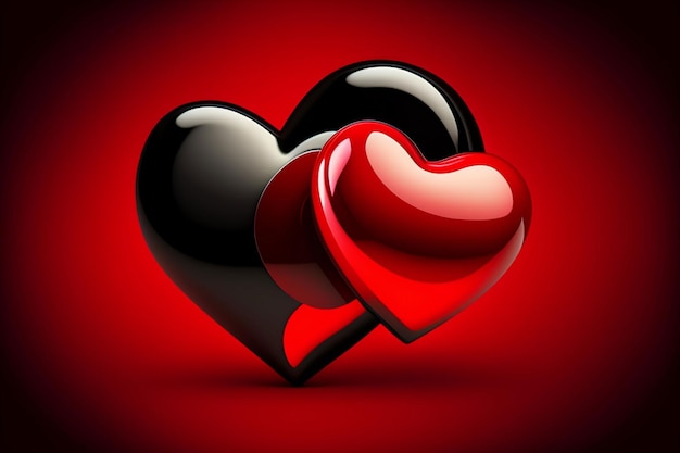 3d red heart on a background