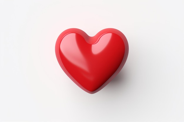 Photo 3d red heart on isolated white background