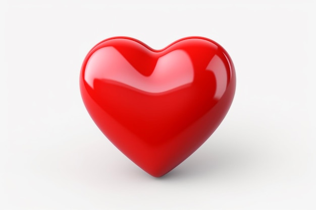 3d red heart on isolated white background