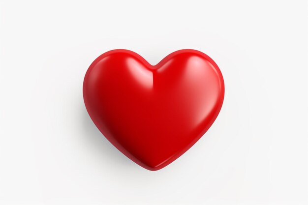 3d red heart on isolated white background