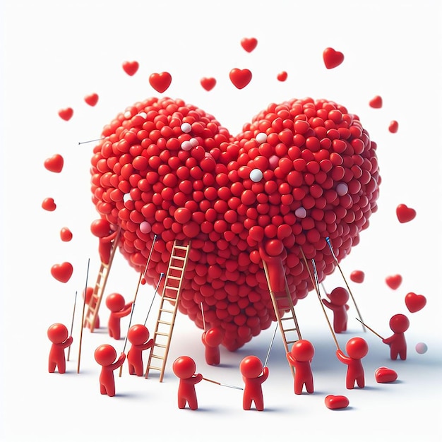 3d red heart symbol of love valentine day photo unique way ai generated