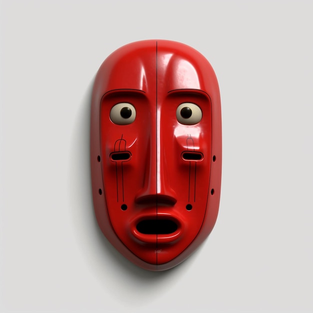 A 3d red mask illustration technique