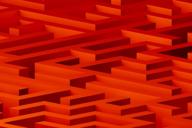 3D red maze