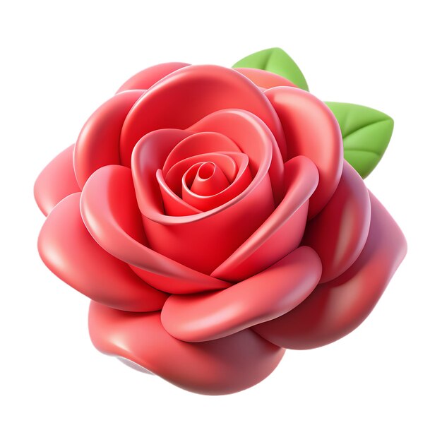 3D 赤いバラのアイコン 恋のテーマ ロマンチックなグラフィックス デジタルデザイン モダンな装飾