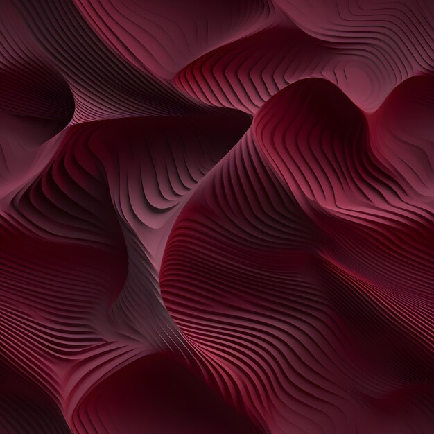 3D red wave pattern with curves and lines