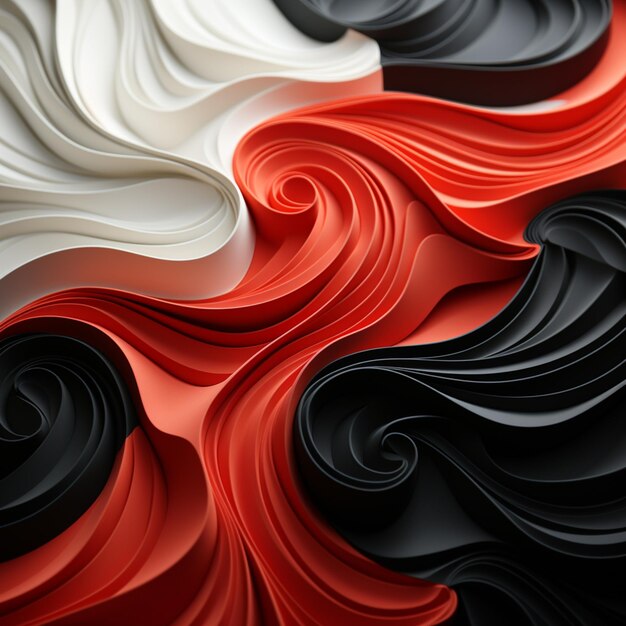 3d red white background