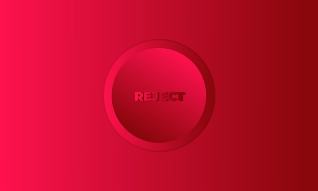 3D reject text design with circle concept