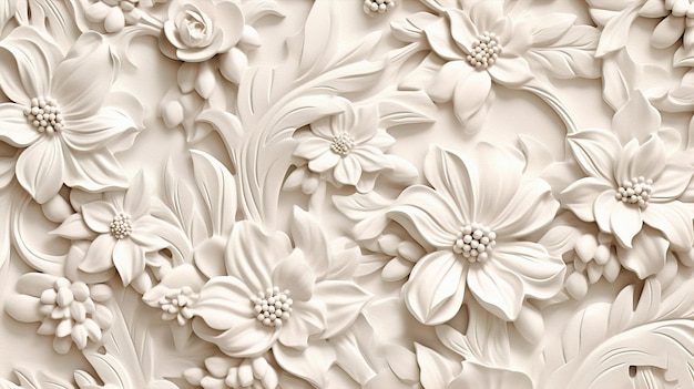 Photo 3d relief flowers wallpaper texture