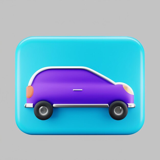 3d rendaring of car icon free