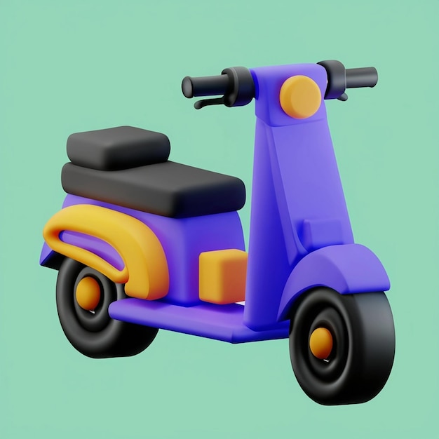 3d rendaring of moped free icon