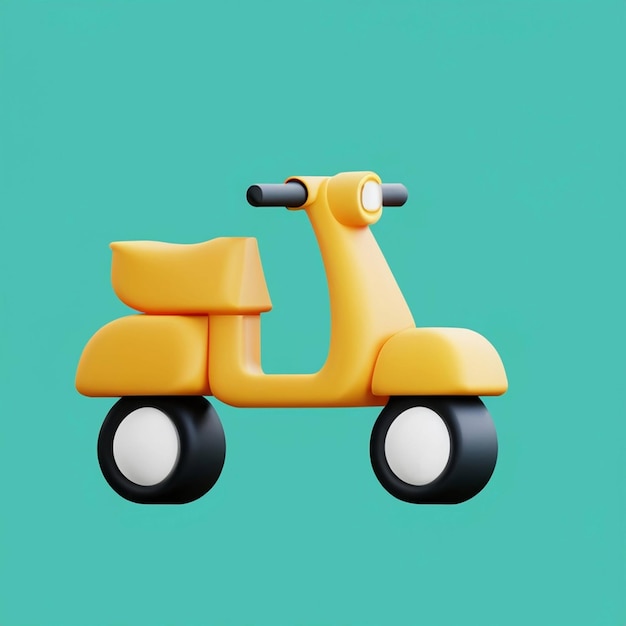 3d rendaring of moped free icon