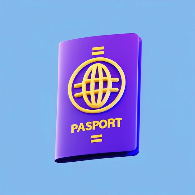 여권 아이콘의 3d 렌더링