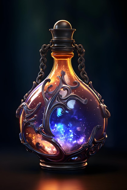 a 3D rended image of a mystic potion flask