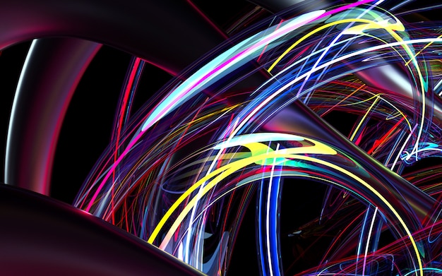 Premium Photo | 3d render of abstract art 3d background based on curve ...