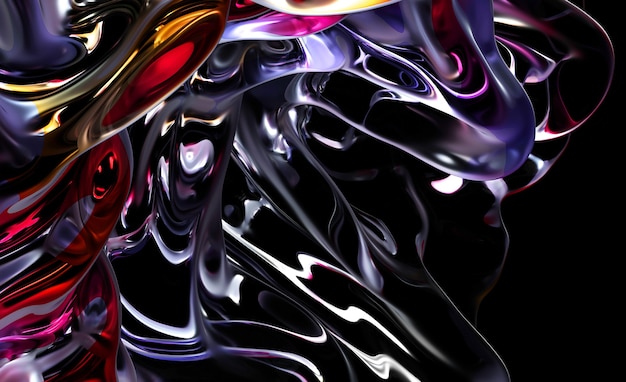 3d render of abstract art of surreal 3d background with part of translucent plastic curve object