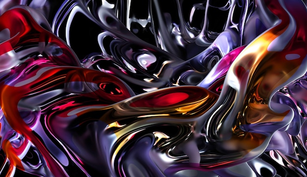 3d render of abstract art of surreal 3d background with part of translucent plastic drapery blanket