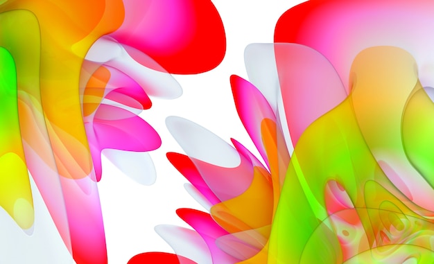 3d render of abstract art with part of surreal alien blossom flower in curve wavy elegance forms