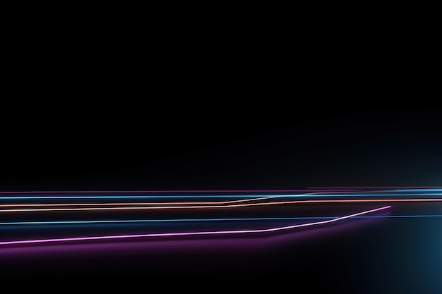 3d render abstract background colorful neon lines glowing in the dark digital futuristic wallpaper