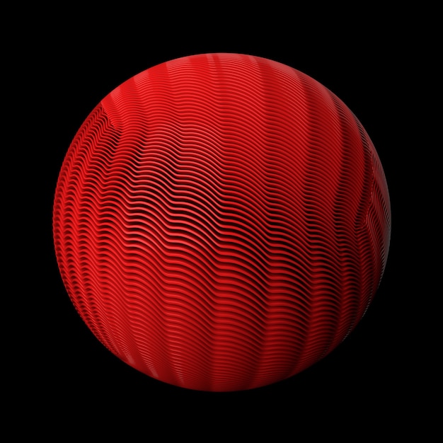 3d render abstract background. Displacement surface. Random patterns extruded from the sphere shape.