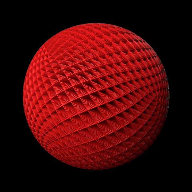 3d render abstract background. Displacement surface. Random patterns extruded from the sphere shape.