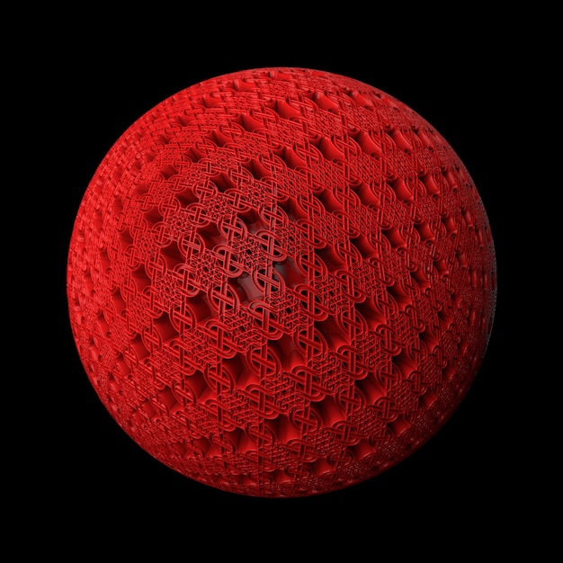 3d render abstract background. Displacement surface. Random patterns extruded from the sphere shape.