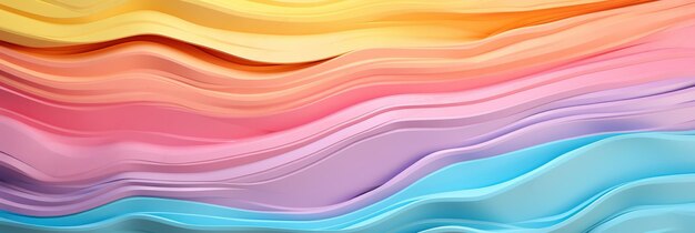 3d render abstract background multicolored wavy stripes Ai Generated