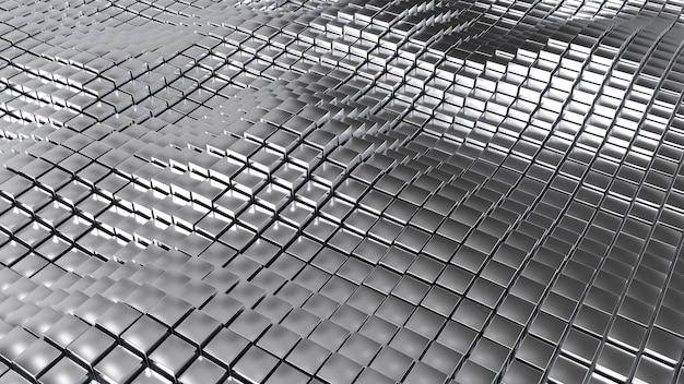 3d render abstract background wave metal shapes pattern