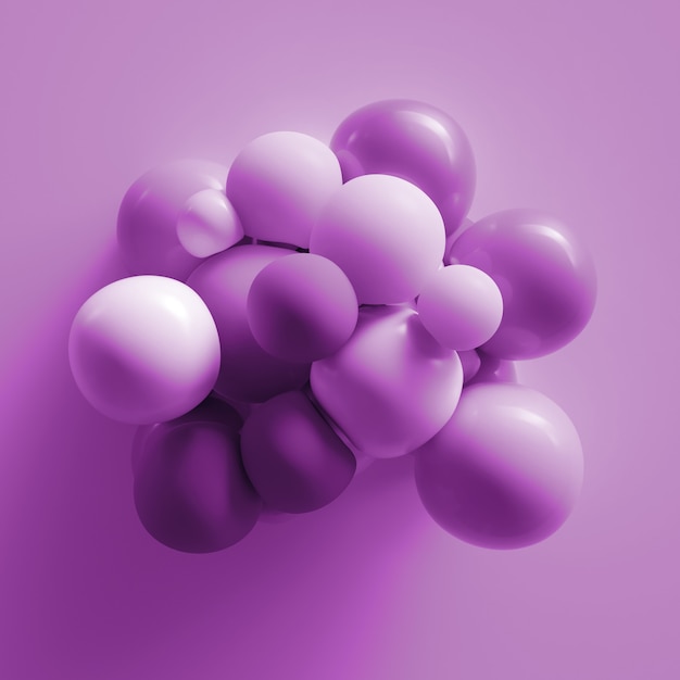 3d render abstract background with bright deformed spheres. Elegant and low contrast illustration.