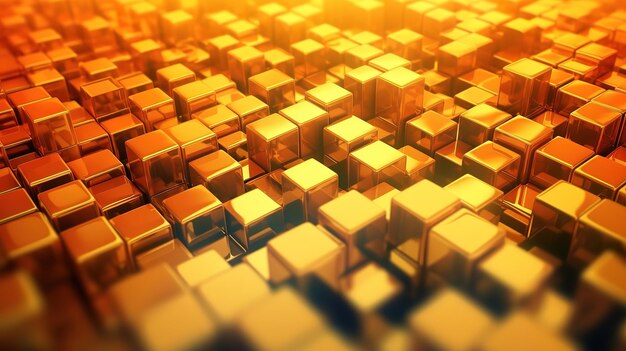 3d render of an abstract background with extruding cubes Generative ai