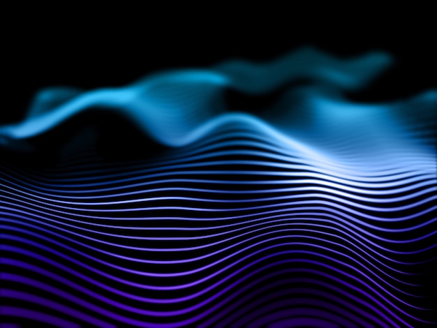 Photo 3d render of an abstract background with flowing lines