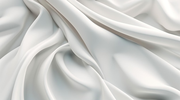 3D render abstract background with folded textile white Generative AI