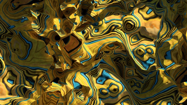 3d render abstract background with noise patterns on complex geometry. Abstract planet illustration with marble like texture.