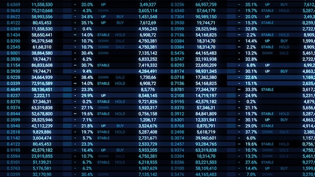 3d render abstract background with stock market digits. Financial concept. Stock market data on display.