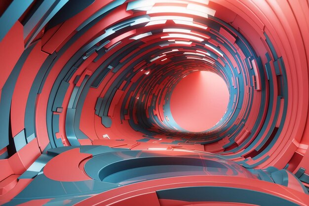 3d render of an abstract background with warp tunnel design