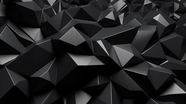 3D render abstract black crystal background faceted Generative AI