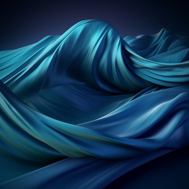 Photo 3d render abstract blue background with cloth