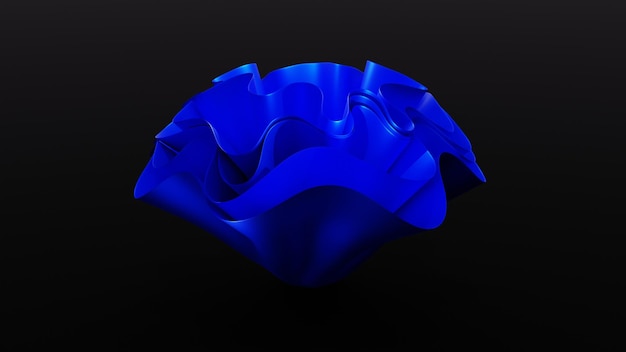 3d render abstract blue background with folds and layers fashion wallpaper
