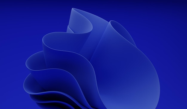 3d render abstract blue paper. Fashion wallpaper. Background waves. Wavy shapes