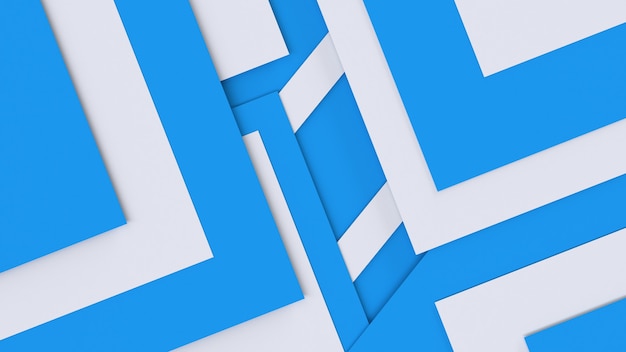 3d render abstract blue white geometric background